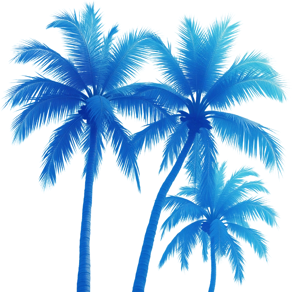 Blue Palm Trees